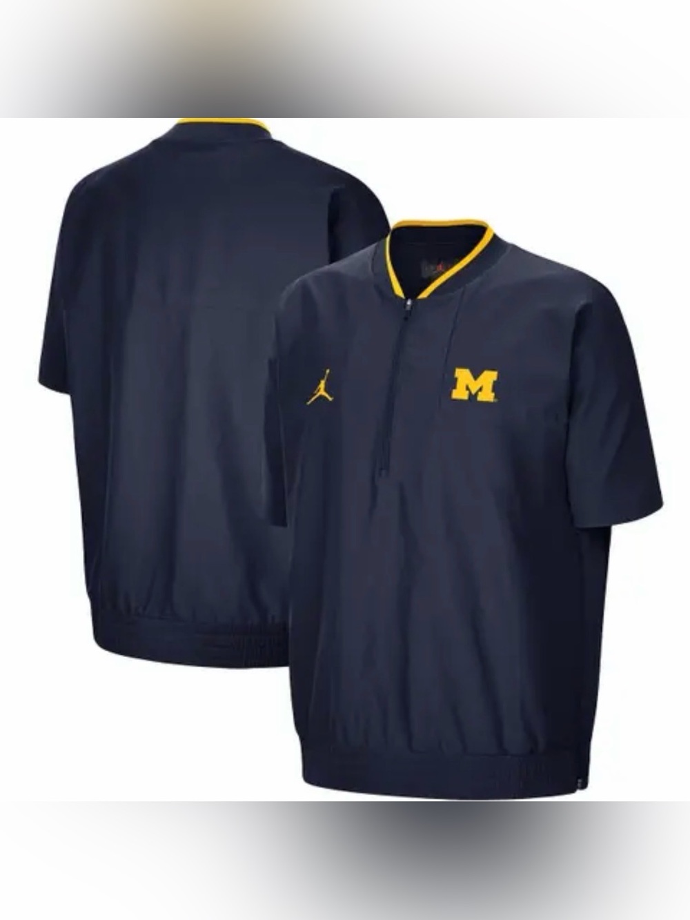 JORDAN Michigan Wolverines Coaches Short Sleeve Quarter-Zip Jacket